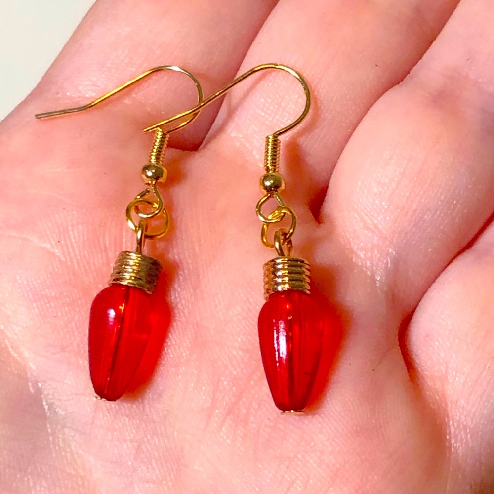 Christmas light bulb earrings